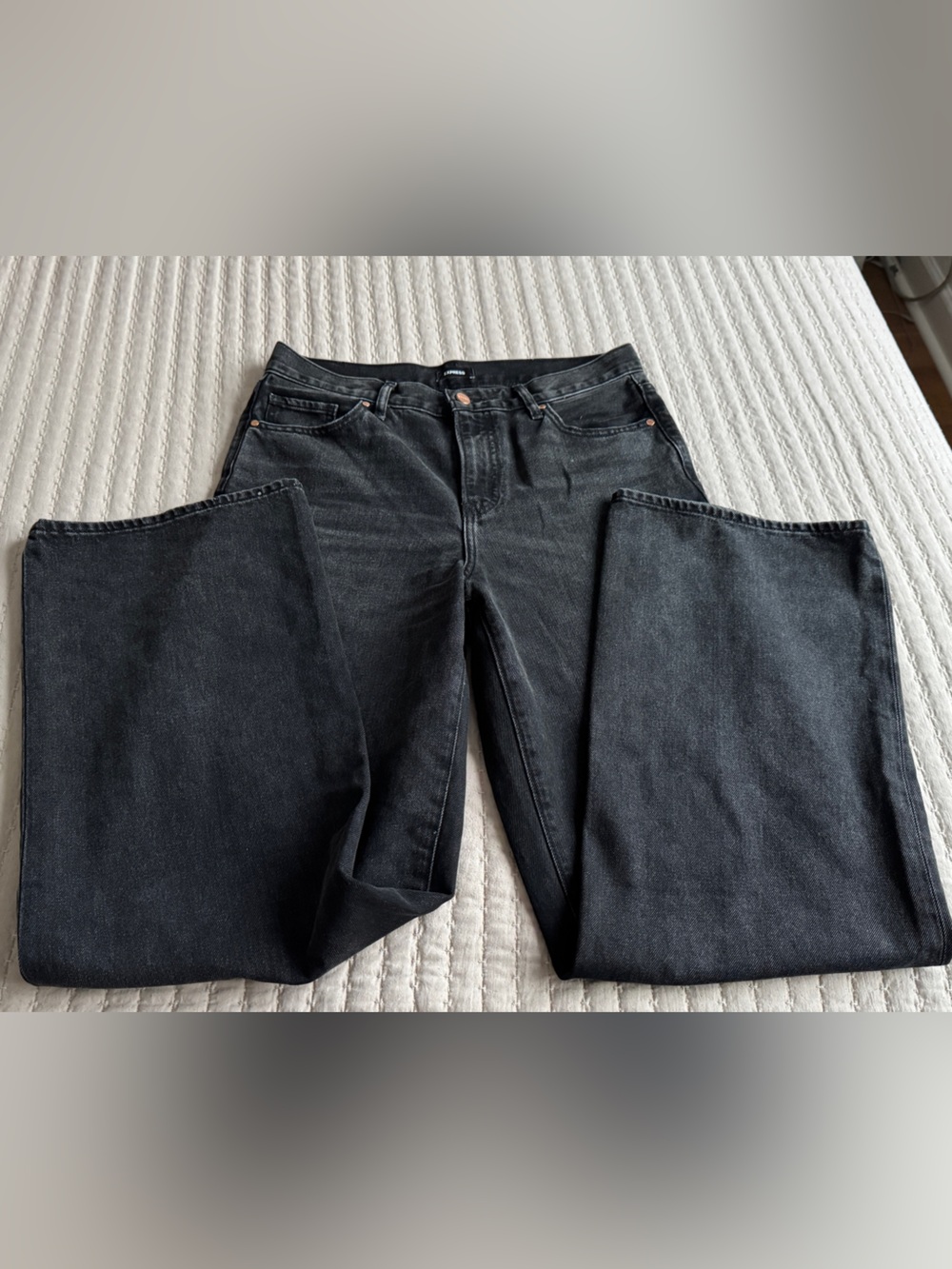 Express Black High-Rise Wide Leg Jeans